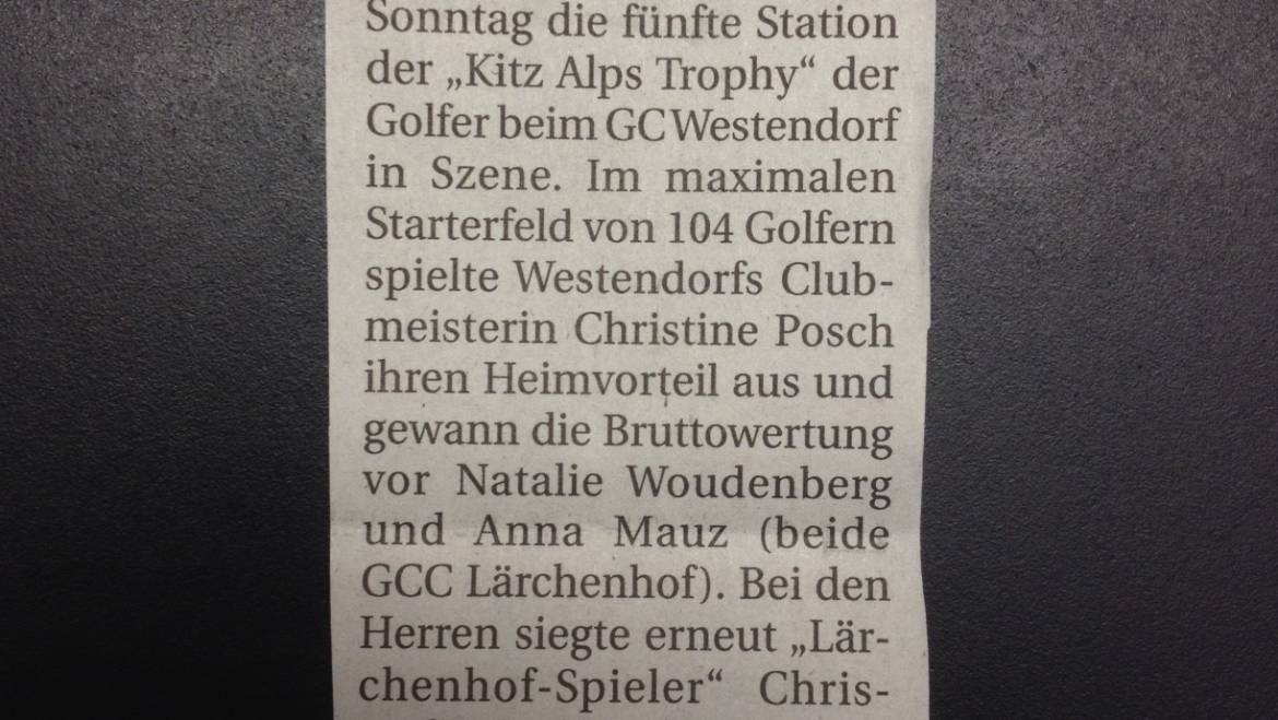 PRESSEMELDUNG 5. Station GC Westendorf Tiroler Tageszeitung